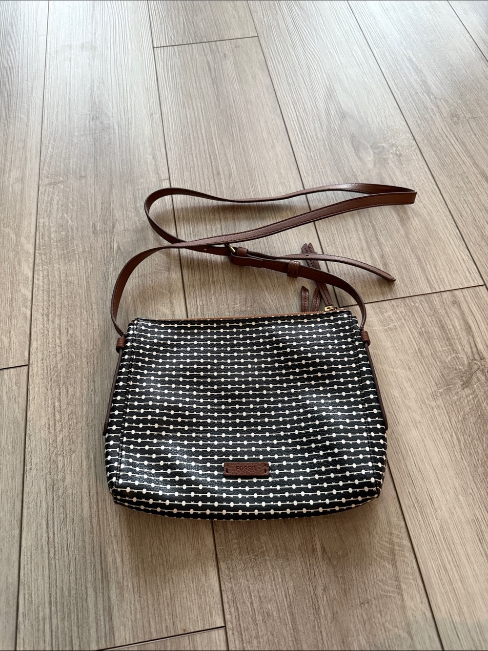 Fossil L7904 Womens Brown/Black Fiona Small Crossbody Bag